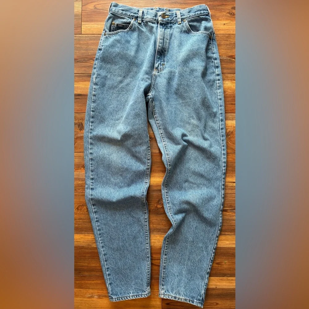 Vintage 90s Lee Women’s Jeans Size 14 Long High Rise Blue Denim USA Made - Picture 10 of 14